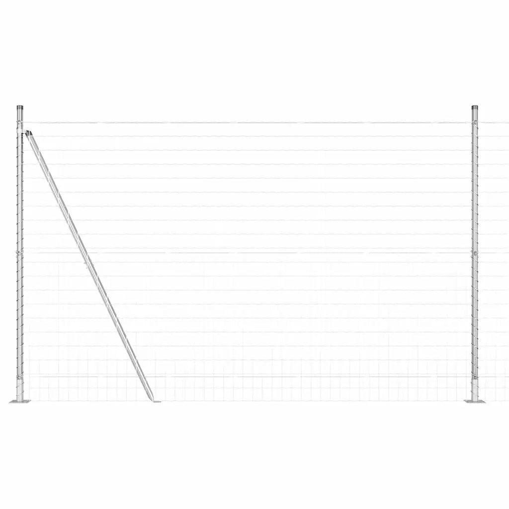 Recinzione con Posto Argento 1,6 x 10 m Acciaio