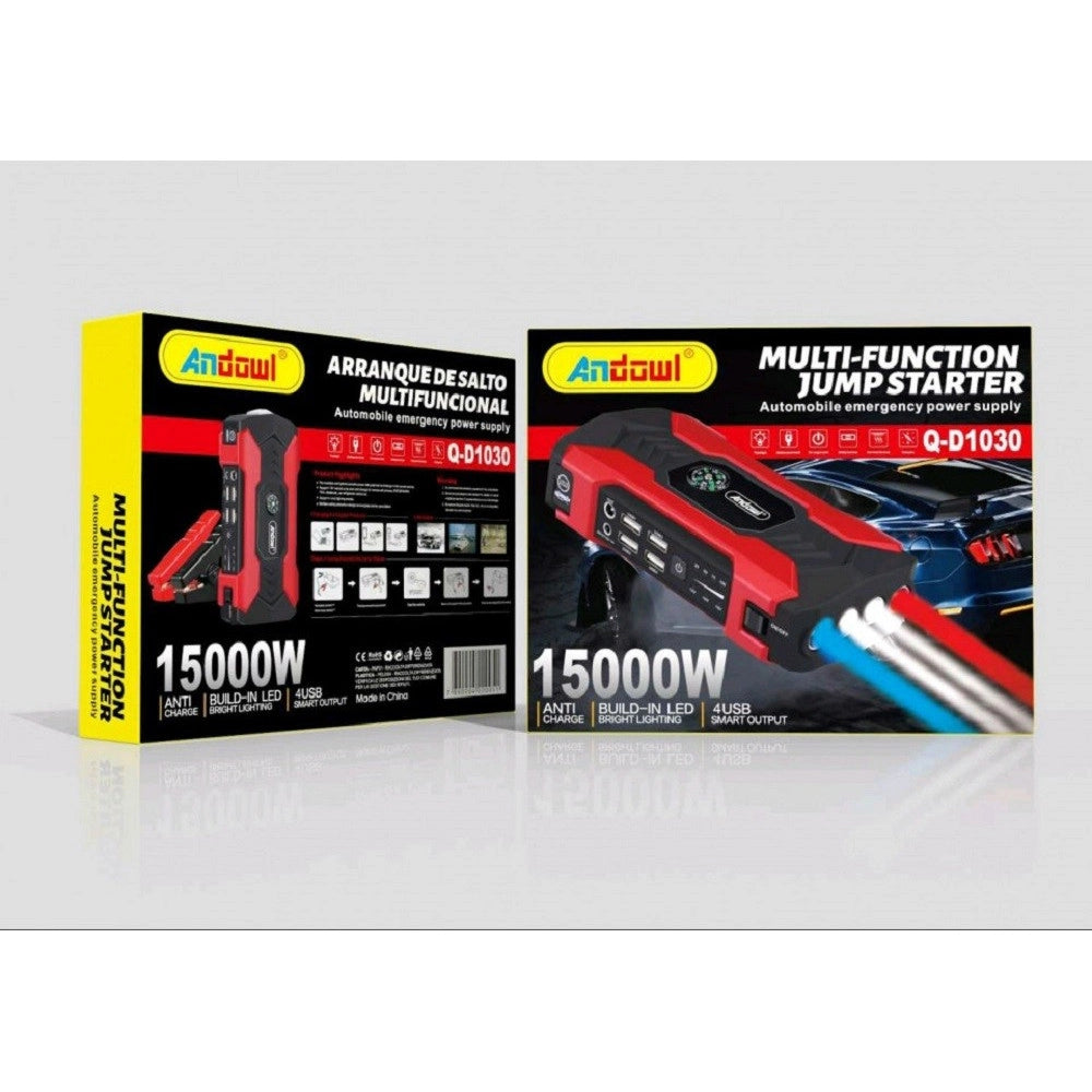 Trade Shop - Avviamento Per Auto Multifunzionale Jump Batteria Esterna Torcia 15000ma Q-d1030 -
