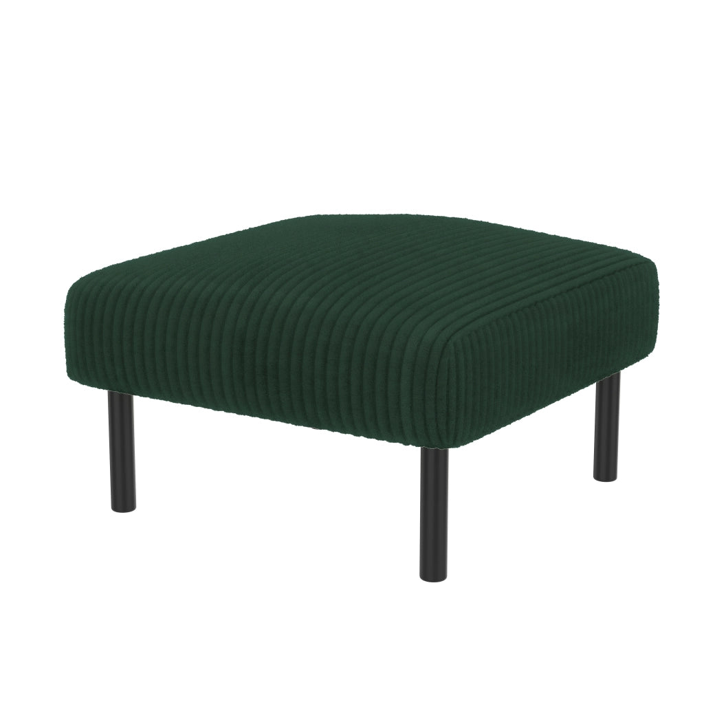 Poggiapiedi con Seduta Imbottita; Sgabello Versatile per Soggiorno e Camera; in Velluto a Coste; Smeraldo 56 × 51 × 39 cm