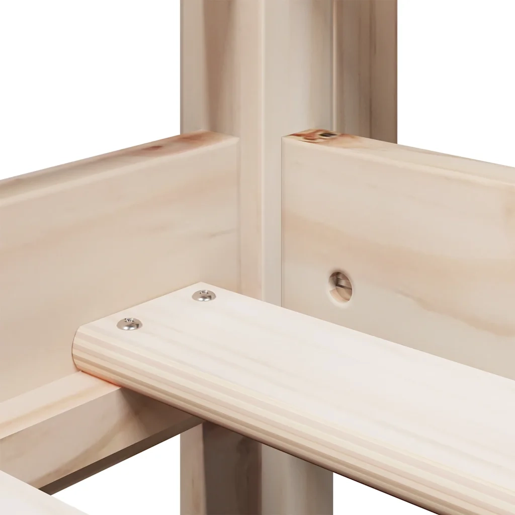Letto a Soppalco con Tetto 90x200 cm in Legno di Pino 3282132