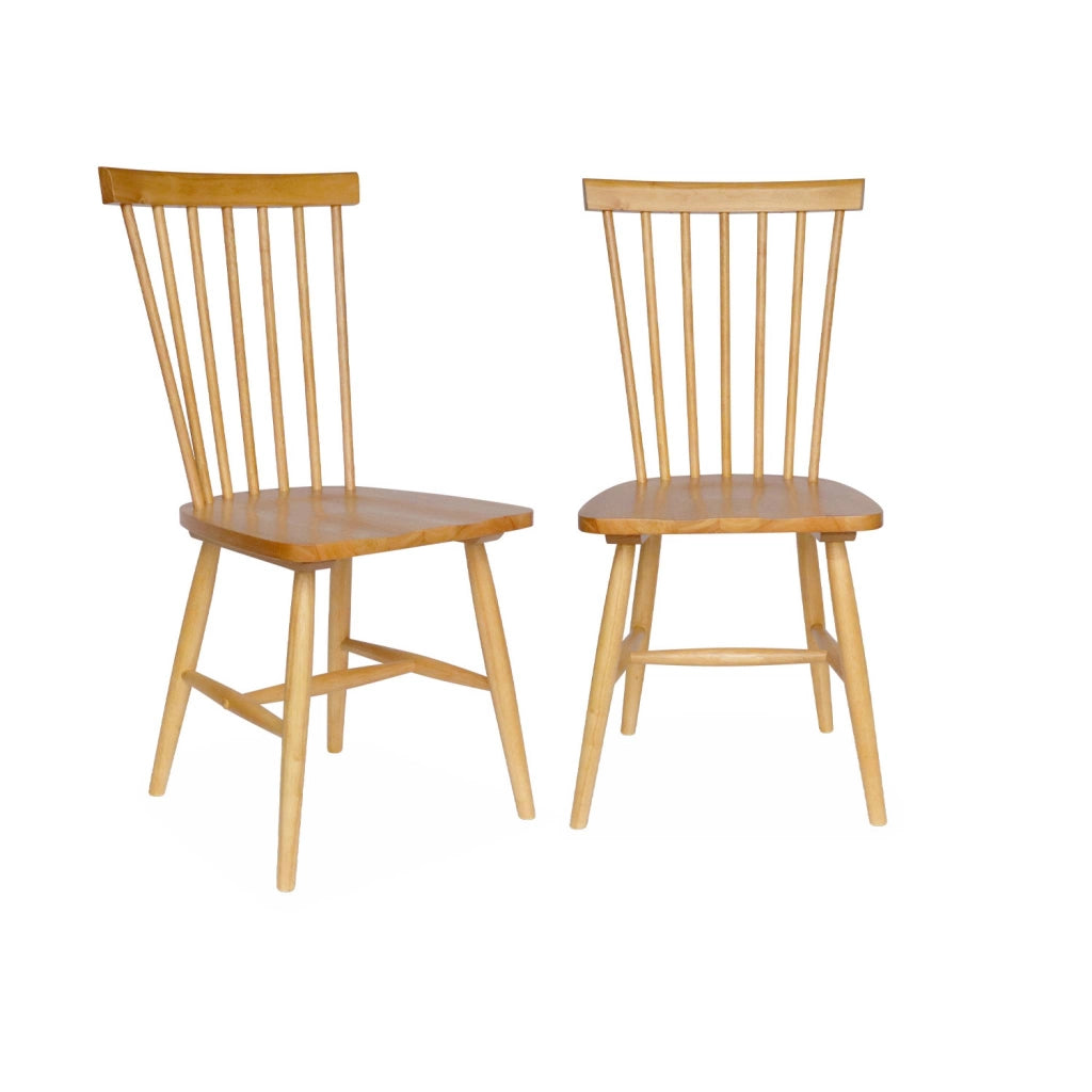 Set 2 sedie da pranzo in legno, impilabili stile vintage, marrone