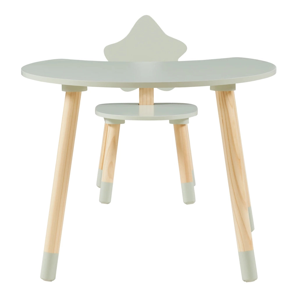 Scrivania/postazione di lavoro per bambini 44 x 60 x 50 cm con sedia verde menta naturale 03_0009063