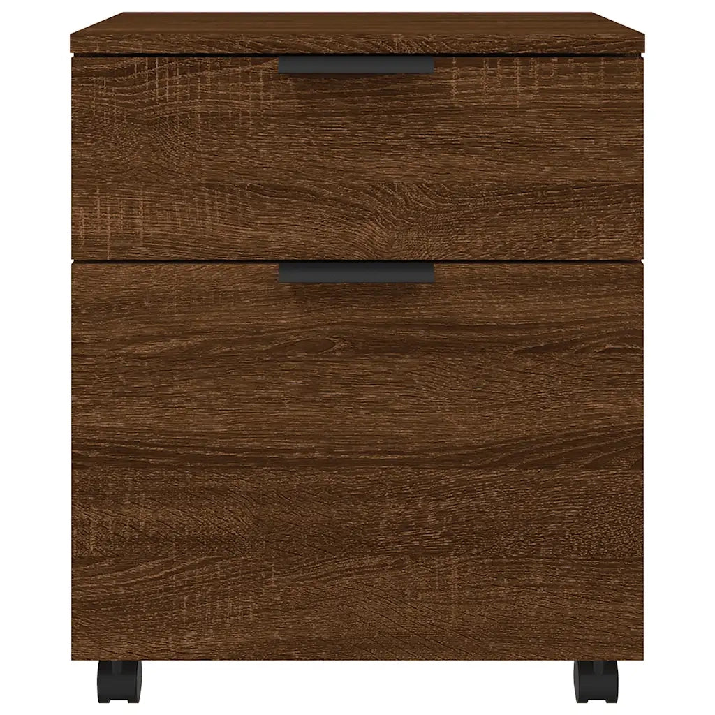 Schedario con Ruote Marrone Rovere 45x38x54cm Legno Multistrato 817137