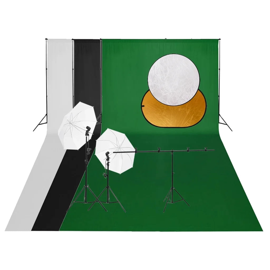 Kit per Studio Fotografico con Set Luci, Fondale e Riflettorecod mxl 99881