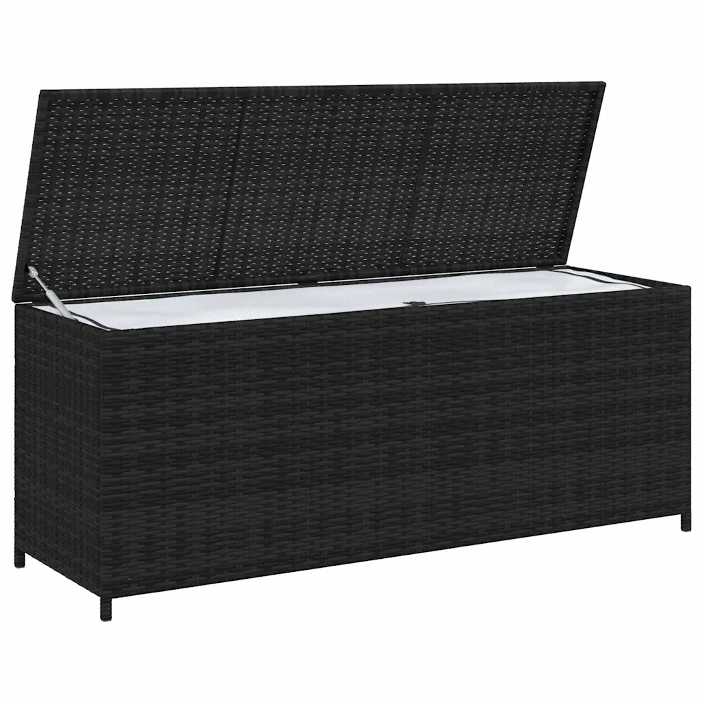 Baule da Giardino Nero 150x50x60 cm in Polyrattan cod mxl 78599