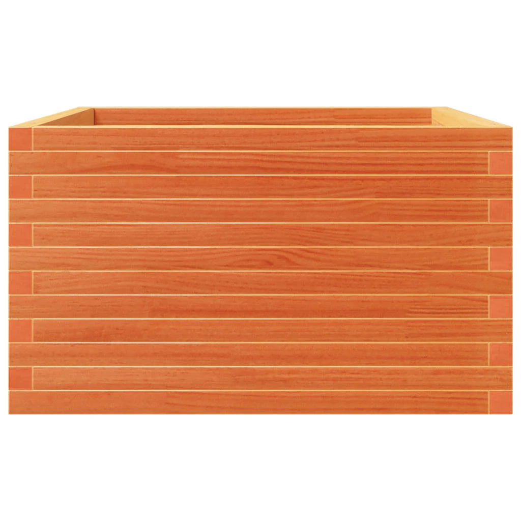 Fioriera rialzata per piante fiori terrazza giardino finitura a cera 80 x 80 x 46 cm legno di pino massiccio marrone 02_0038502