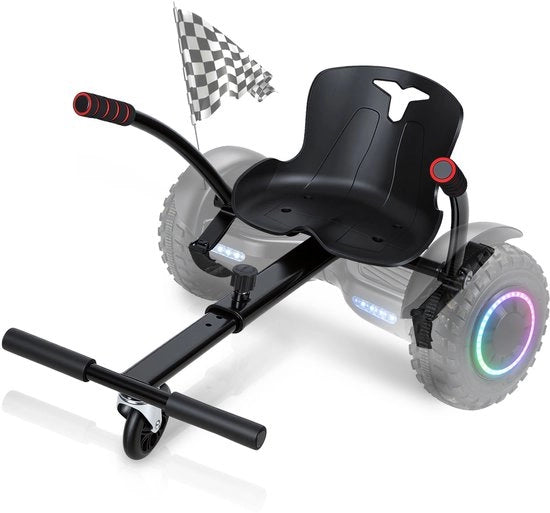 Hoverkart compatibile con hoverboard - compatibile con hoverboard da 6.5, 8.5 e 10 pollici - sedile scooter - hoverkart in espansione - nero