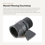 Douchekop in Messing - Regolazione della Pressione dell'Acqua - Qualità Premium - 2 Porte - Interruttore di Doccia Manuale - Adatto per la Stanza da Bagno - Costruito in Messing.