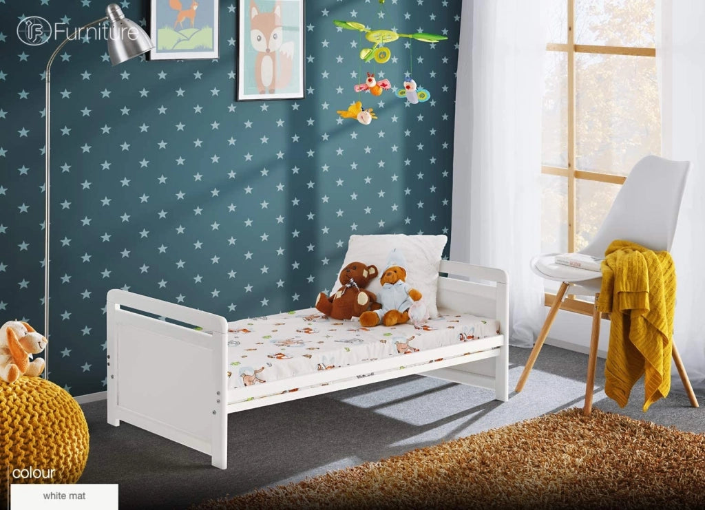 Lettino Culla 3 posizioni Cm 124 x 67 x 57H colore Bianco