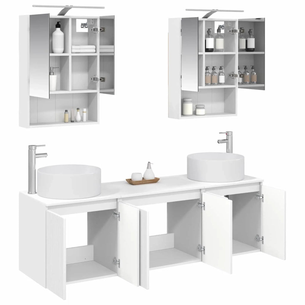 Set di Armadi da Bagno 5 pcs Bianco Legno ingegnerizzato 3406559