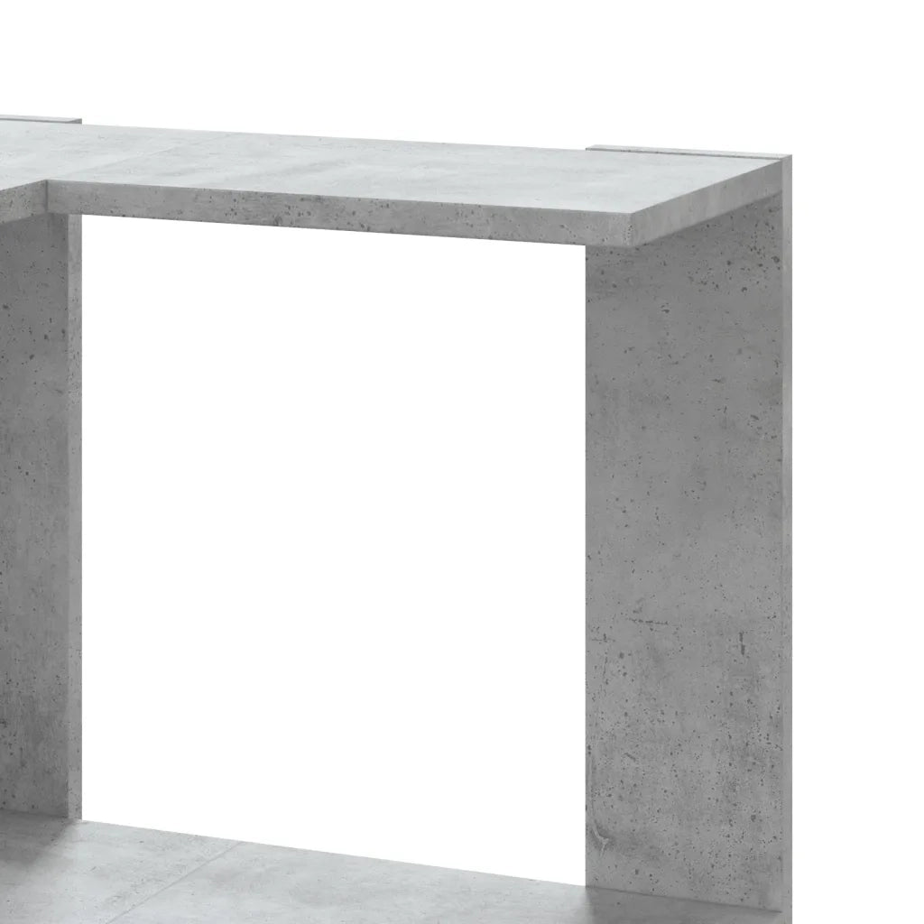 Libreria Angolare 5 Ripiani-Scaffale per Libri-Mobile di Stoccaggio Grigio Cemento 50x50x179 cm Legno