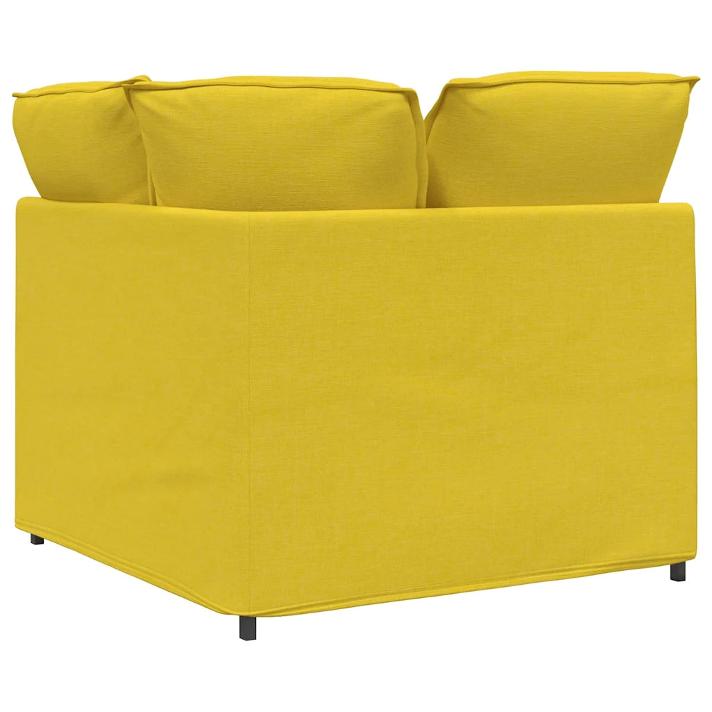 Modulo Angolare Divano Modulare con Cuscini Giallo Chiaro 100cm