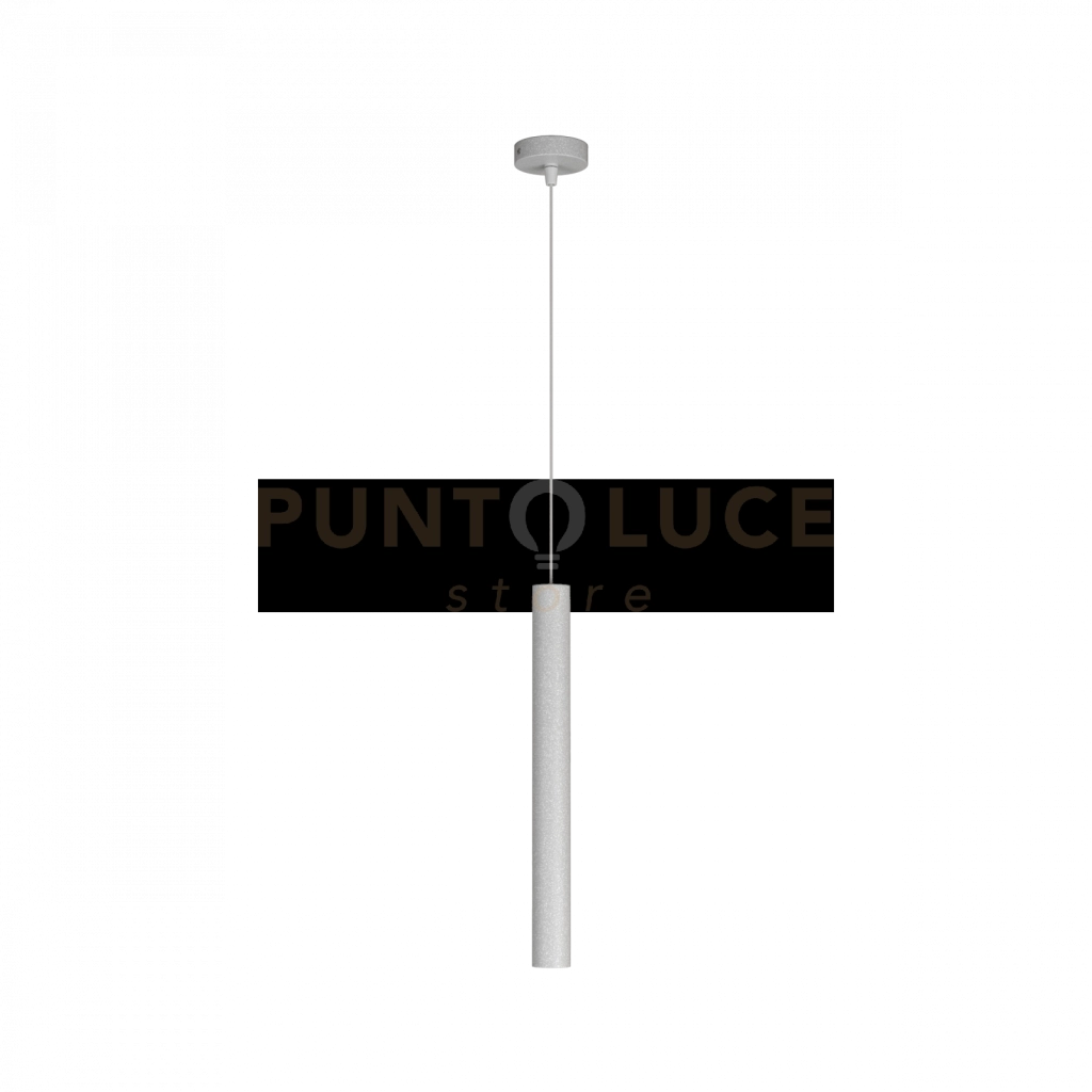 ROUND TUBE SOSPENSIONE 1 LUCE GRIGIO CAVO CM.250 CON BASE 1174-S1-GR