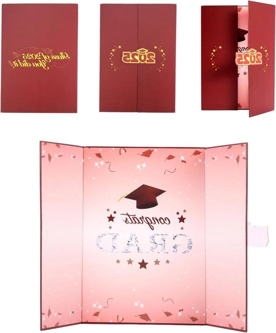 Gastenlibro Plus 2025 Rosso e Oro - Copertina Rigida Creativa - Album di Ricordo Unico - Regalo di Laurea Lussuoso - Condividi Ricordi con Famiglia e Amici.