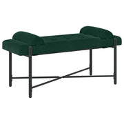 Panchina con bottoni e cuscini Verde Scuro 110 x 40 x 46 cm 42038387