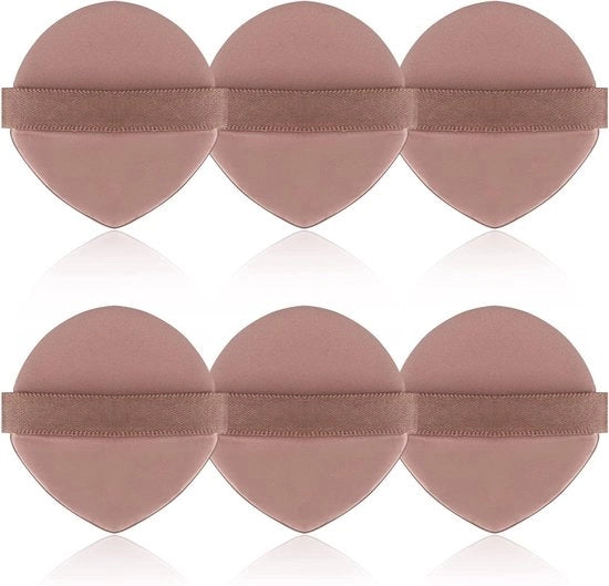 Sfere di applicazione per make-up - soffici - doppie - per uso umido e secco - spugne per fondotinta - concealer cosmetici - crema BB CC liquida - 6 pezzi marrone