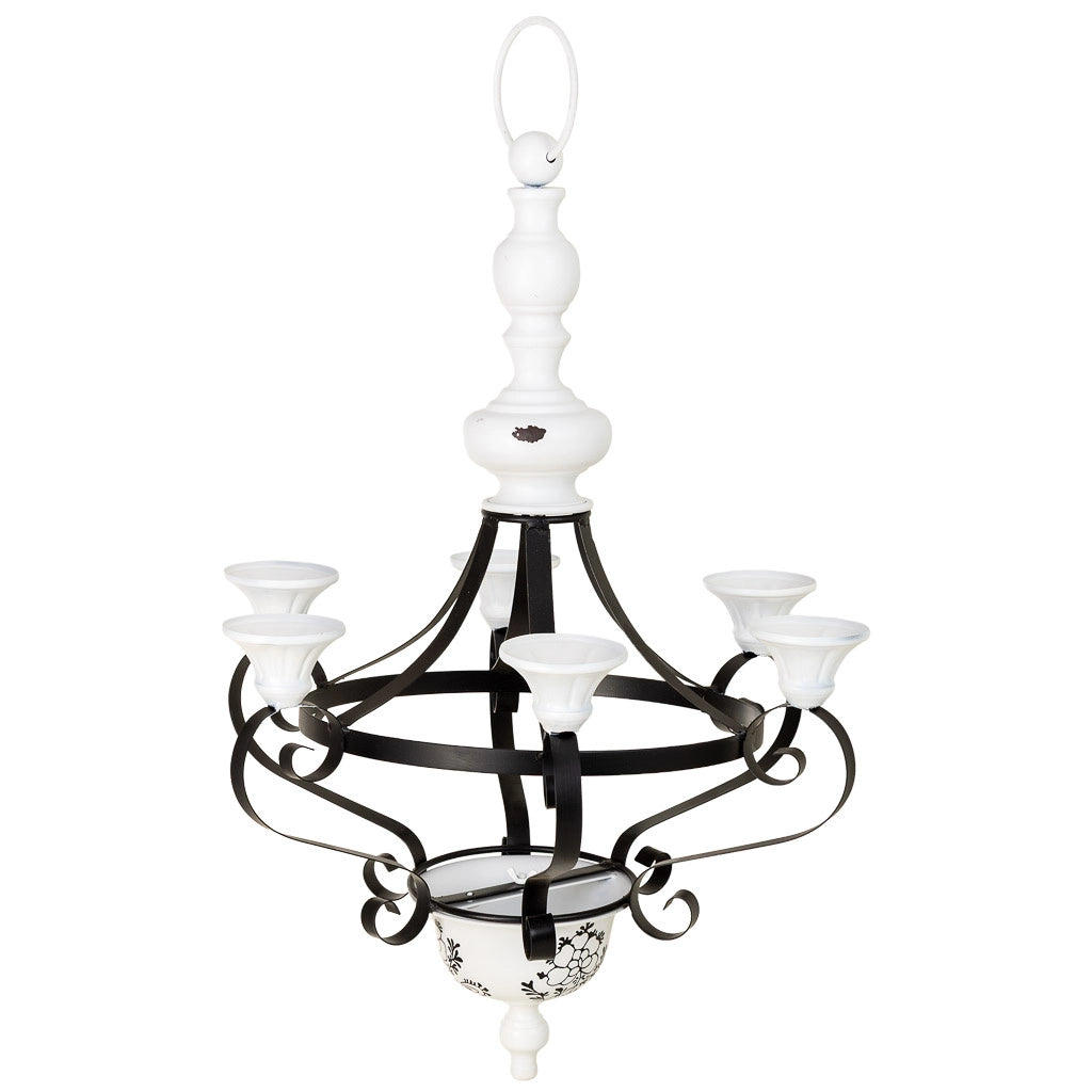 Portacandele in metallo nero 52,07x45,72x67,31/74,93h cm