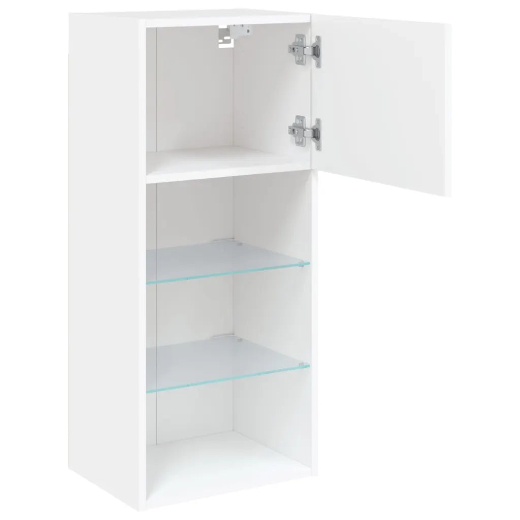 Mobile TV con Luci LED-Credenza TV-Console TV Bianco 40,5x30x90 cm