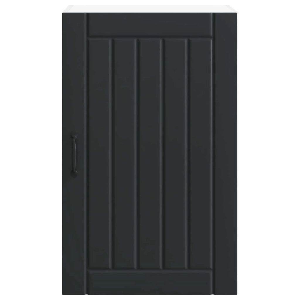 Mobile da cucina moderno e funzionale dalle linee pulite e con spazio per riporre gli oggetti 50 x 31 x 80 cm in legno ingegnerizzato nero 02_0054053