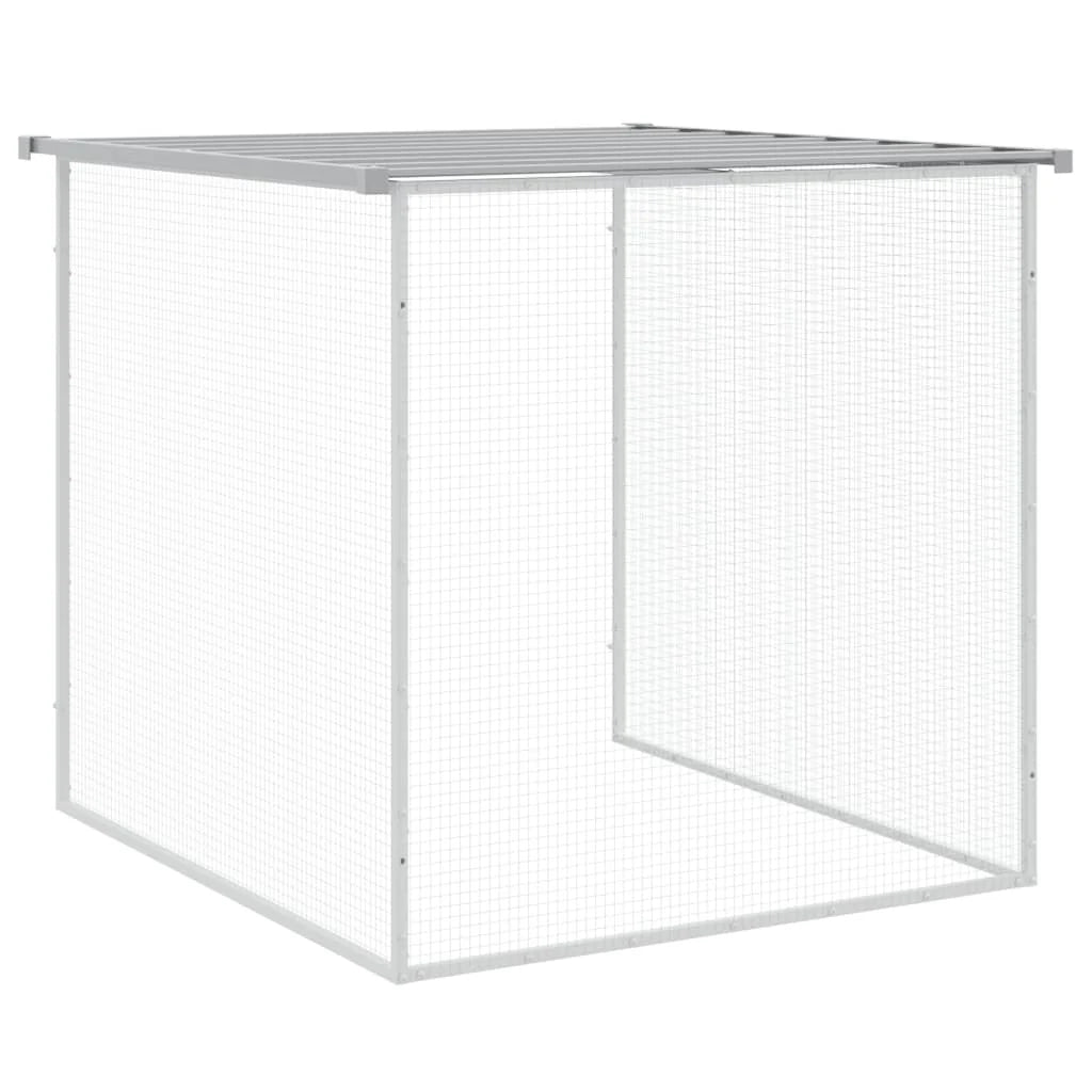Recinto per pollaio con tetto leggero 1003 x 98 x 90 cm in acciaio zincato grigio 02_0043979
