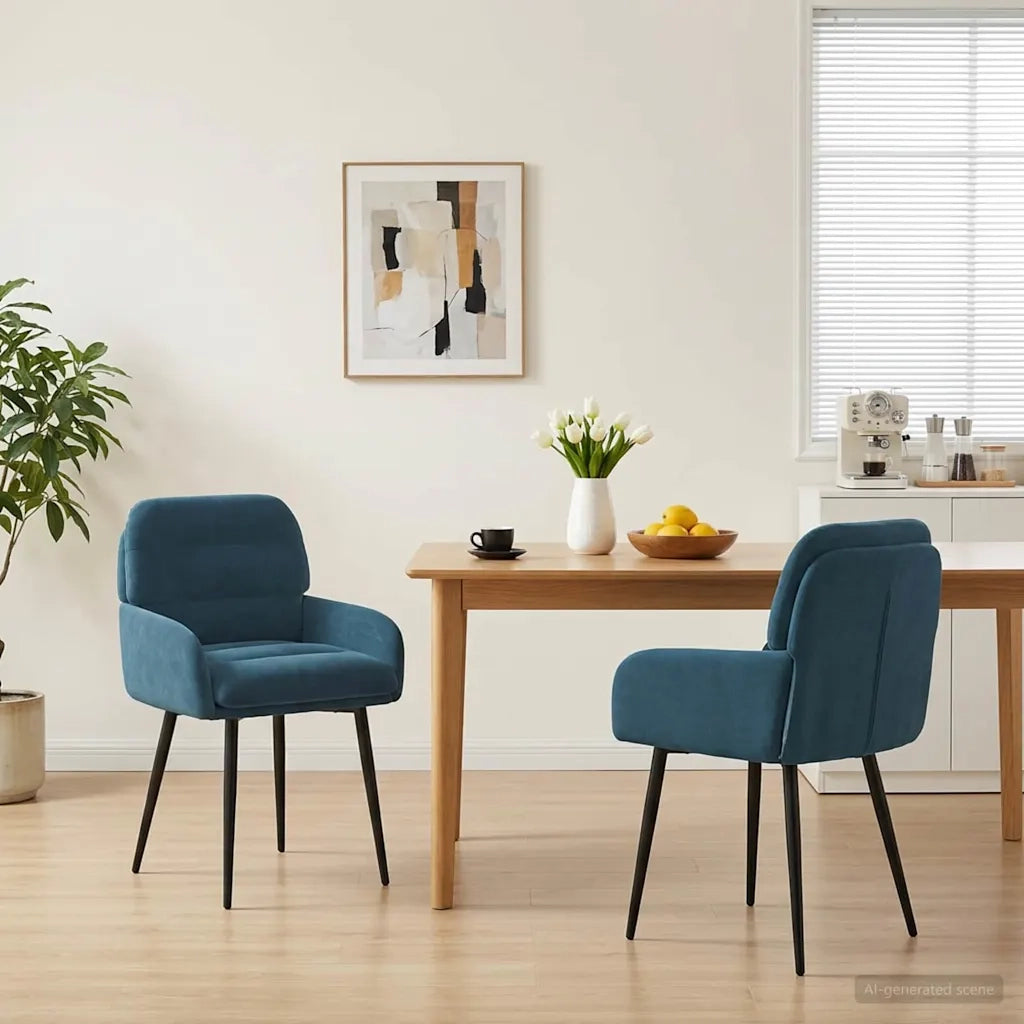 Sedie da pranzo 2 pcs Velluto (V) Blu 59 x 59,5 x 90 cm 42034314