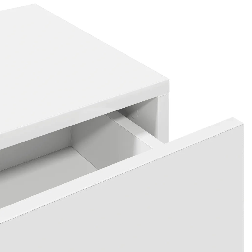 Scaffale a Parete con Cassetti Bianco 100x36x19cm in Truciolato 859986