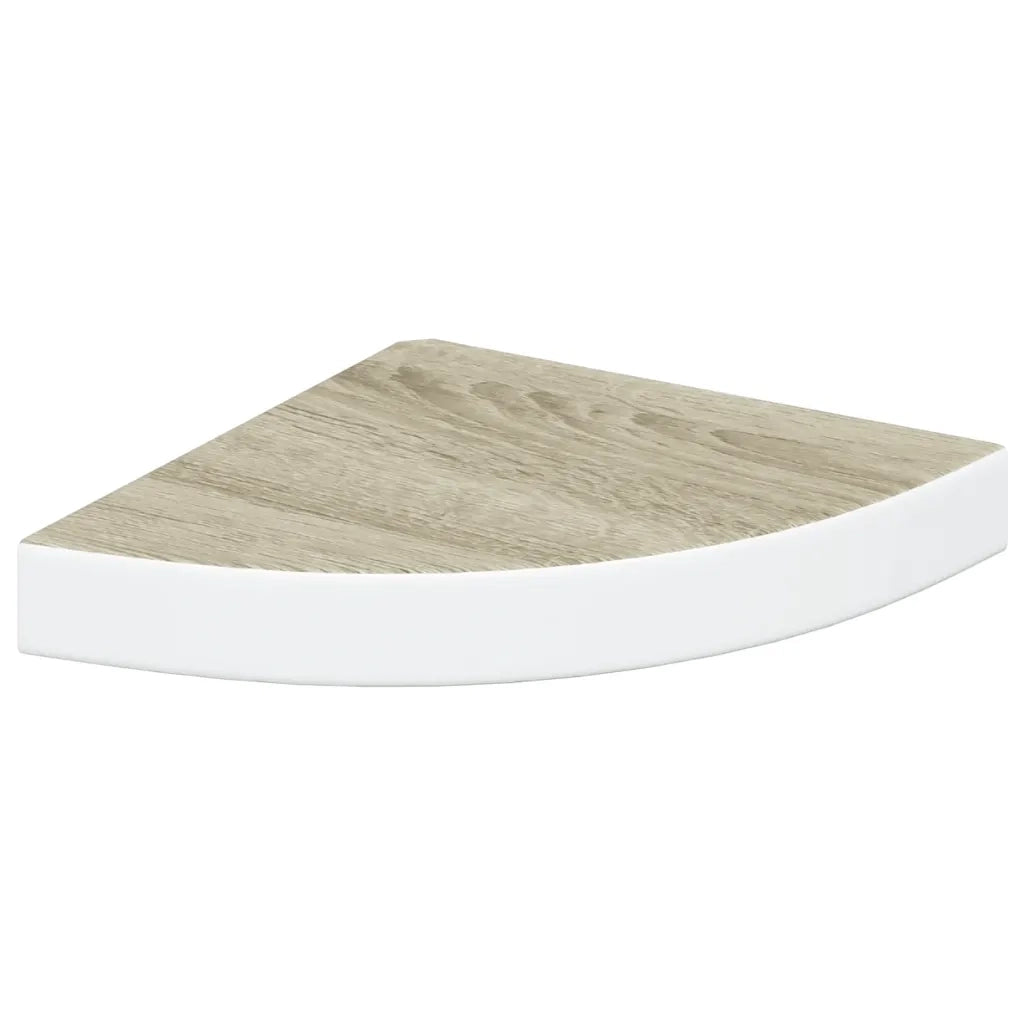 Mensola Angolare Rovere e Bianco 25x25x3,8 cm in MDF cod mxl 32954