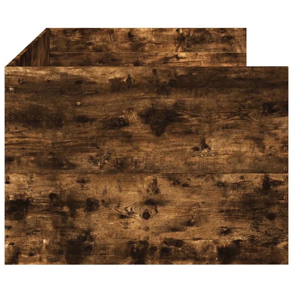 Divano Letto con Cassetti senza Materasso Rovere Fumo 90x200 cm