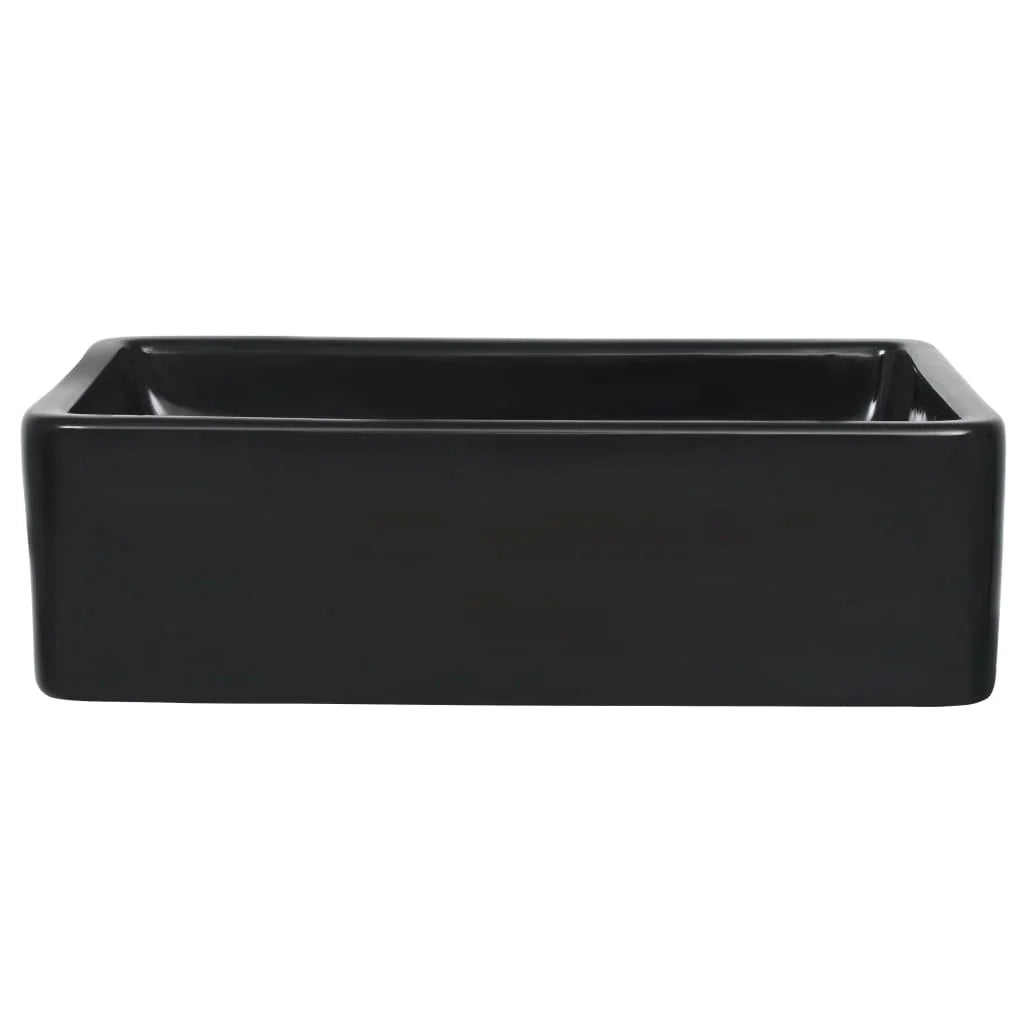 Lavabo rettangolare in ceramica per bagno o WC 41 x 30 x 12 cm nero 02_0002538