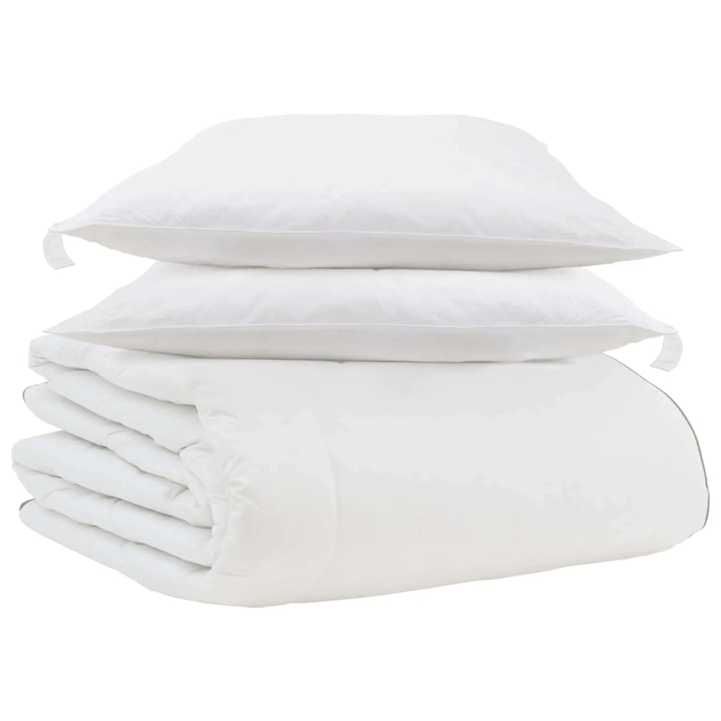 Piumone | Duvet Invernale con cuscino 3 pz Bianco Piuma d'anatra