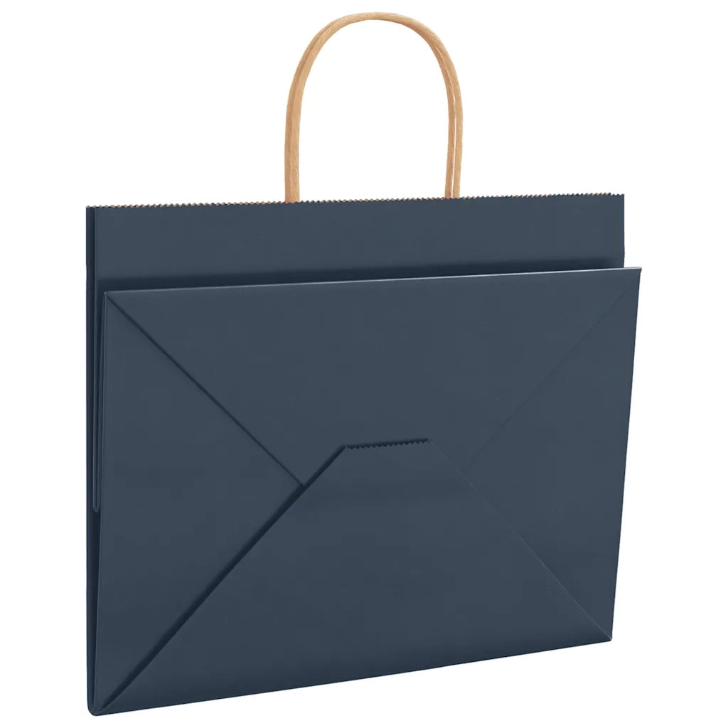 Sacchetti di Carta 250 pz con Manici Blu 32x22x24 cm 4101707