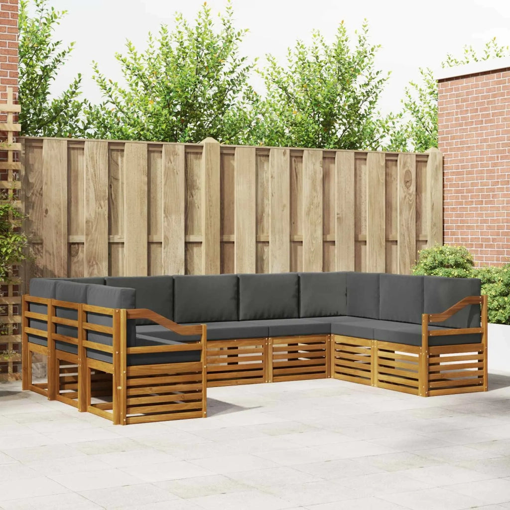 Set divano sezionale con cuscino 9 pcs Naturale e Antracite 3375497