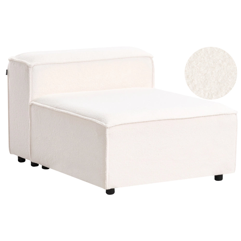 Poltrona modulare 1 posto rivestimento tessuto bouclè bianco sporco soggiorno stile moderno