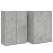 Credenze 2 pz | Madia | Buffet da pranzo | Armadio da pranzo Grigio Cemento 60x31x84 cm in Legno Multistrato