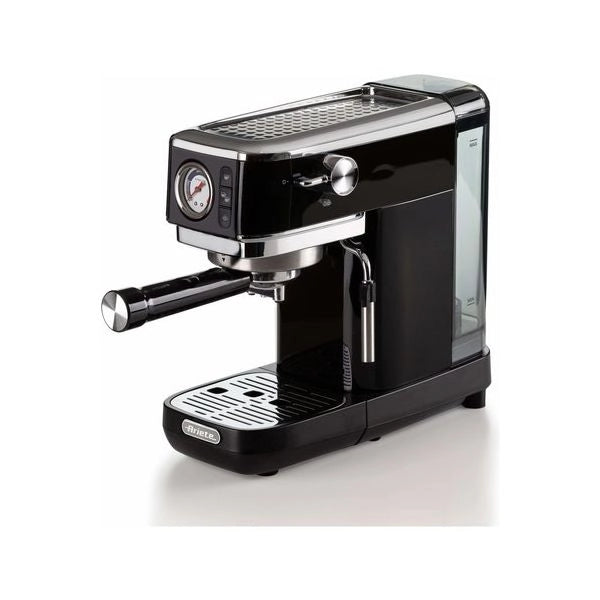 Ariete 1381 macchina da caffè con manometro, compatibile con caffè in polvere e cialde ese, 1300 w, capacità 1,1 l, 15 bar di pressione, filtro ½ tazze, dispositivo cappuccino, nero - 138112