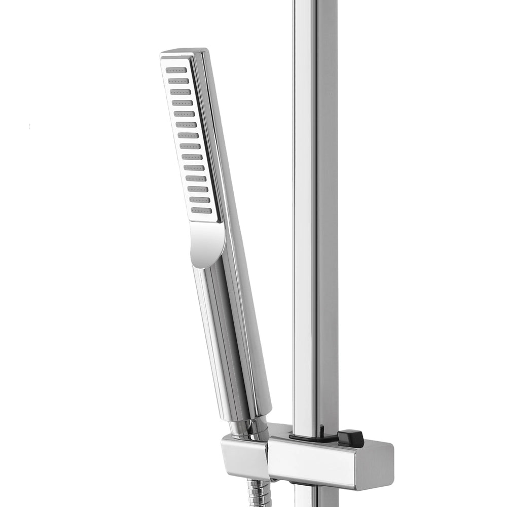 Saliscendi doccia quadrato 70 cm regolabile con doccetta slim in ABS cromo Hidra
