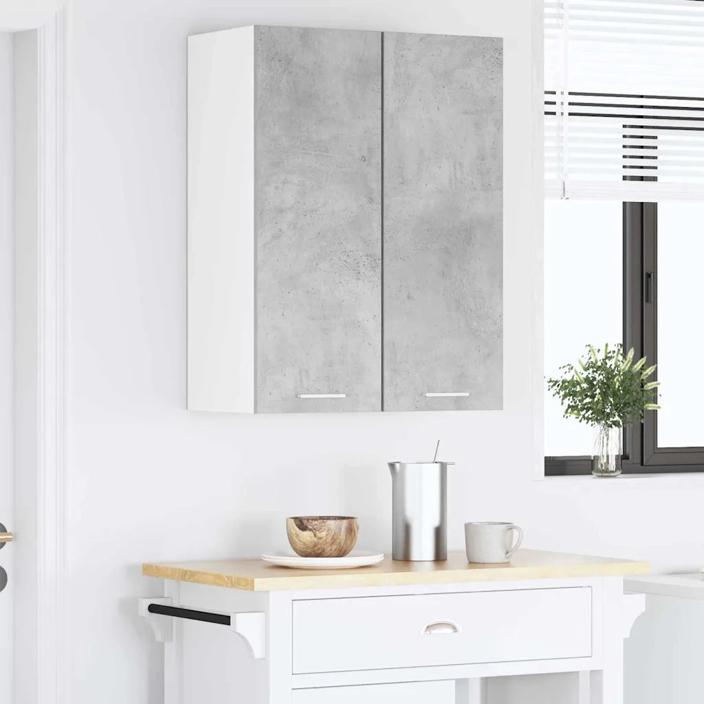 Armadio pensile Grigio Cemento e Bianco 30 x 31 x 80 cm 884248