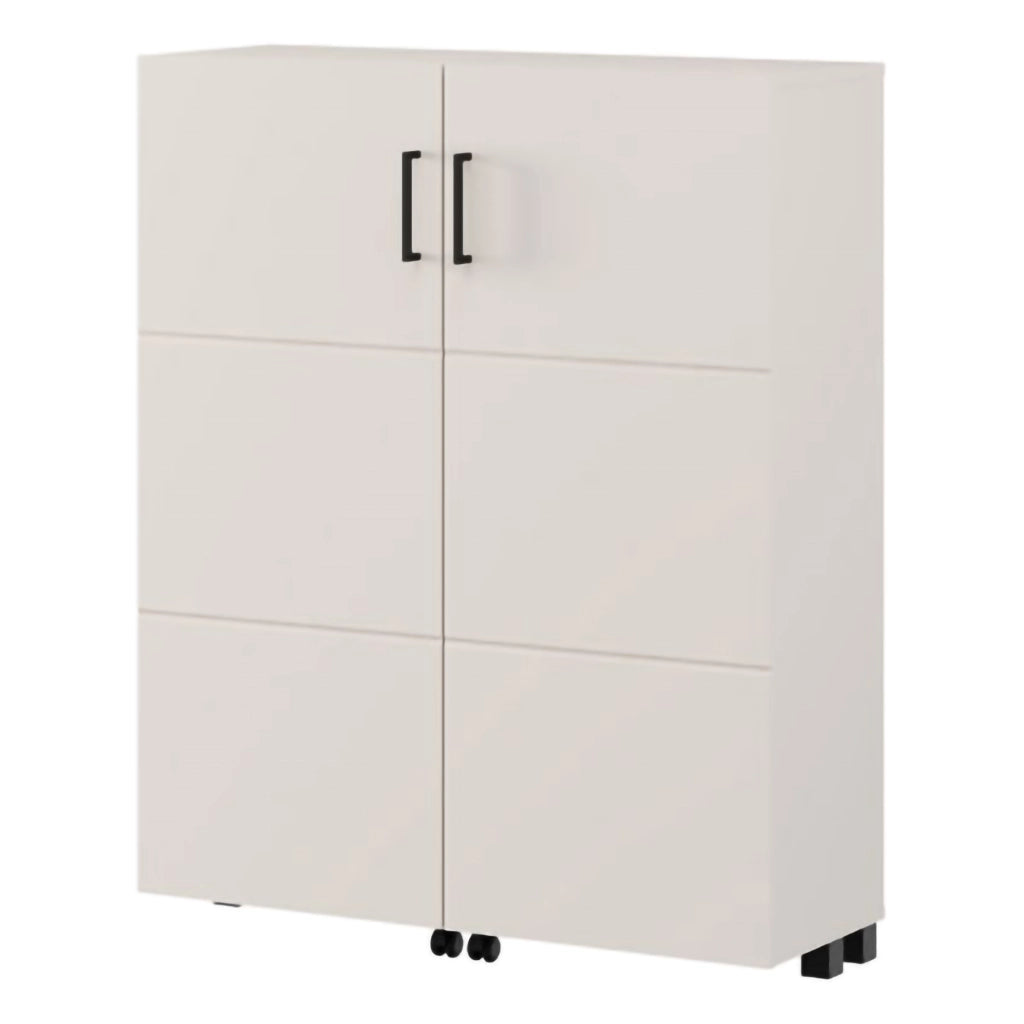 Mobile Portascarpe Ystad, Scarpiera 9 Ripiani, 92x33x113h cm Bianco Crema