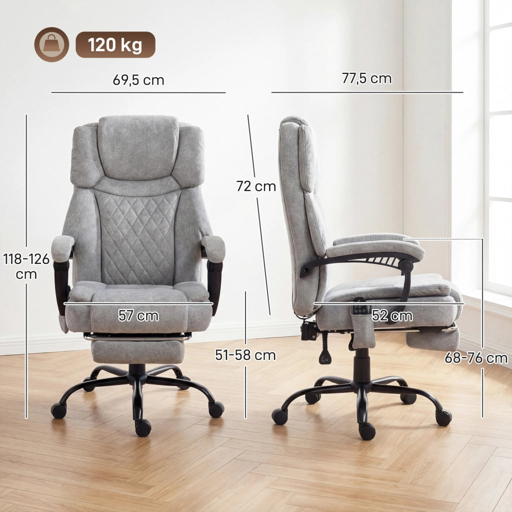 Sedia da ufficio con massaggio ¨C zephmum ¨C grigio, imbottita, regolabile