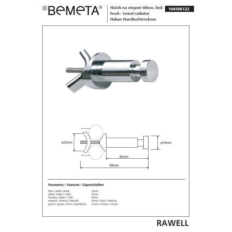 RAWELL Consolle Regolabile per Radiatore in Acciaio Inox 3,2x3,2x8cm