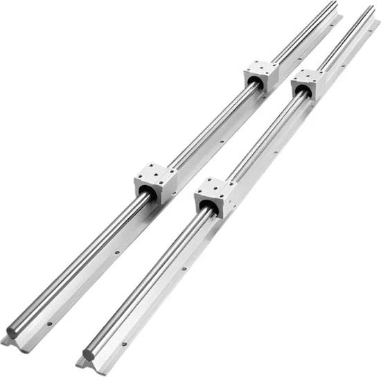 Linee guida per movimento lineare - Facile da installare per i prodotti per la DIY - SBR16 - Dadi di guida per le macchine CNC - 16 mm-800 mm - Argento