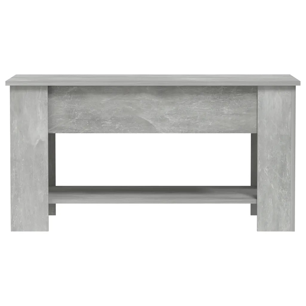 Tavolino Salotto-Tavolino da soggiorno-Tavolo Grigio Cemento 101x49x52 cm Legno Multistrato