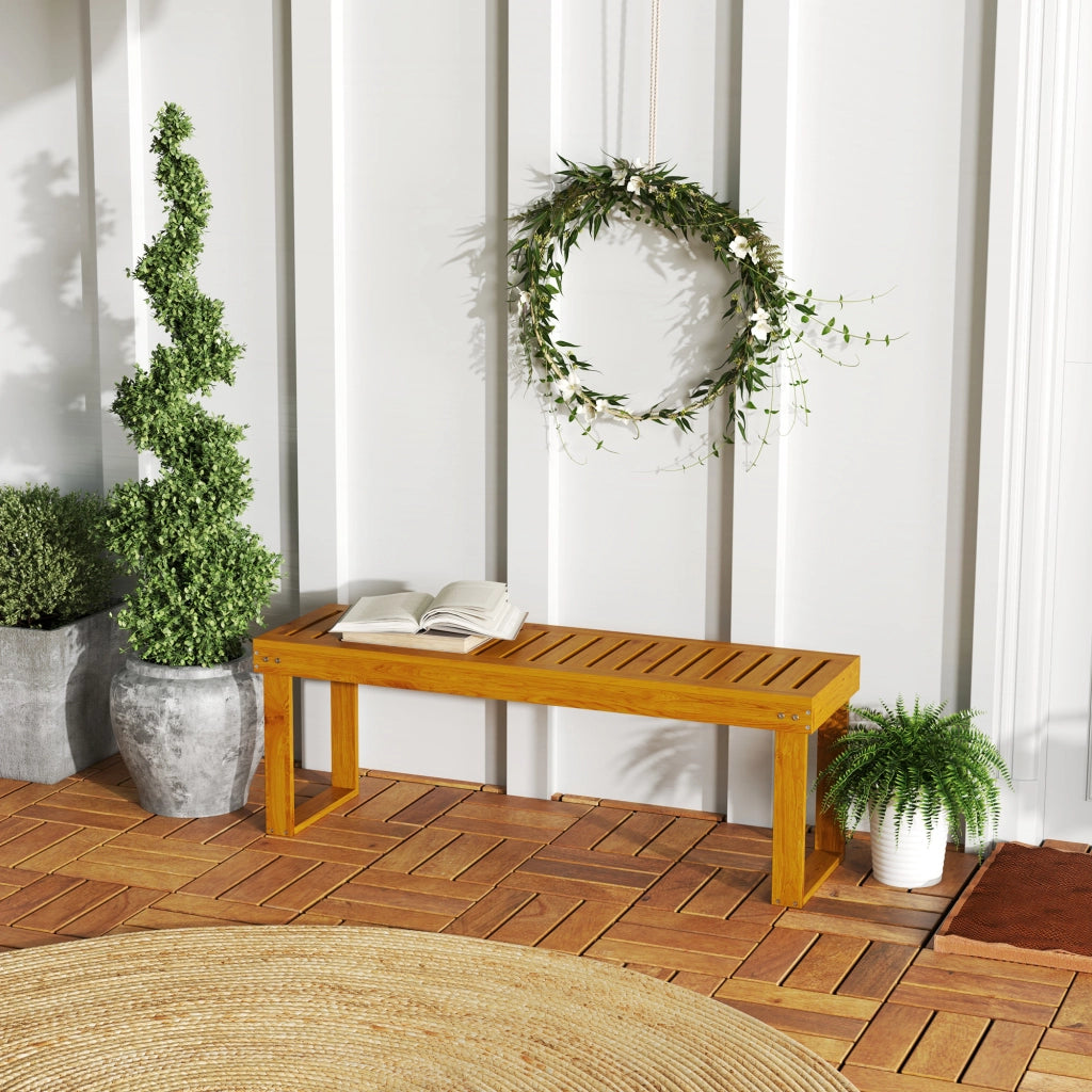Panchina da giardino in legno 2 posti ¨C zephmum ¨C 120x34x43 cm
