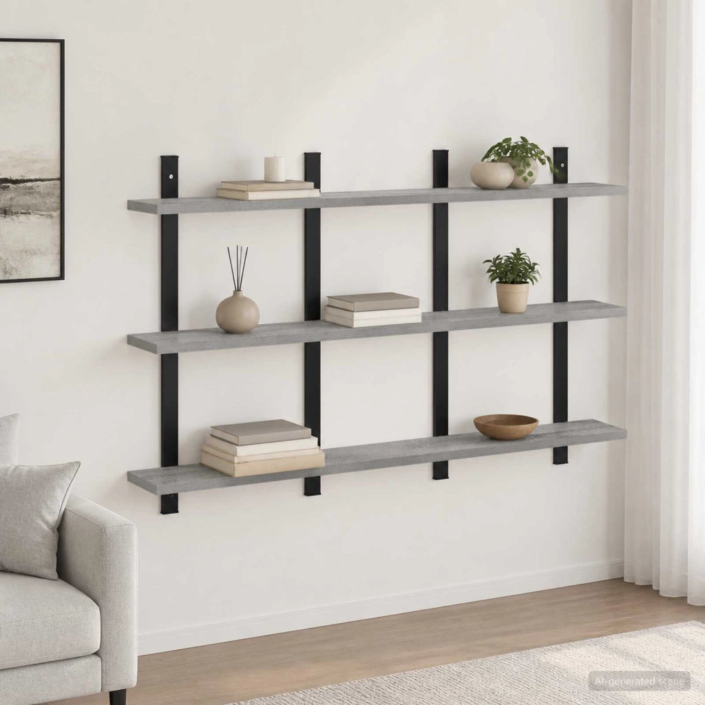 Scaffale da parete Sonoma grigio 102 x 13,5 x 58 cm 8020368