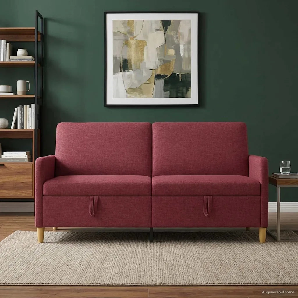 Divano con Storage Rosso Vino 172 x 78 x 87 cm Poliestere 42036950