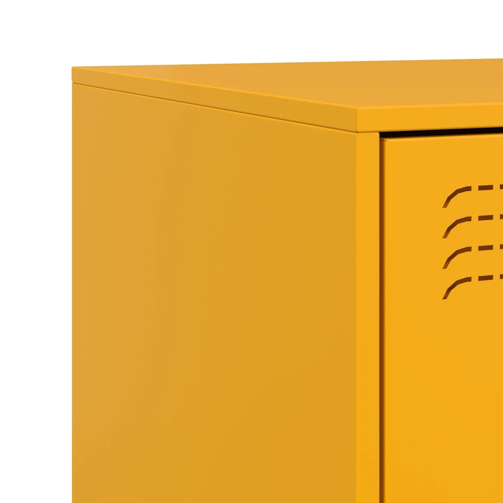 Comodini 2 pz Giallo 34,5x39x44 cm in Acciaio 841626