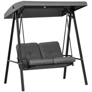 Altalena da Giardino 2 Posti con Tetto Regolabile ¨C zephmum ¨C Grigio Scuro 145x116x172 cm
