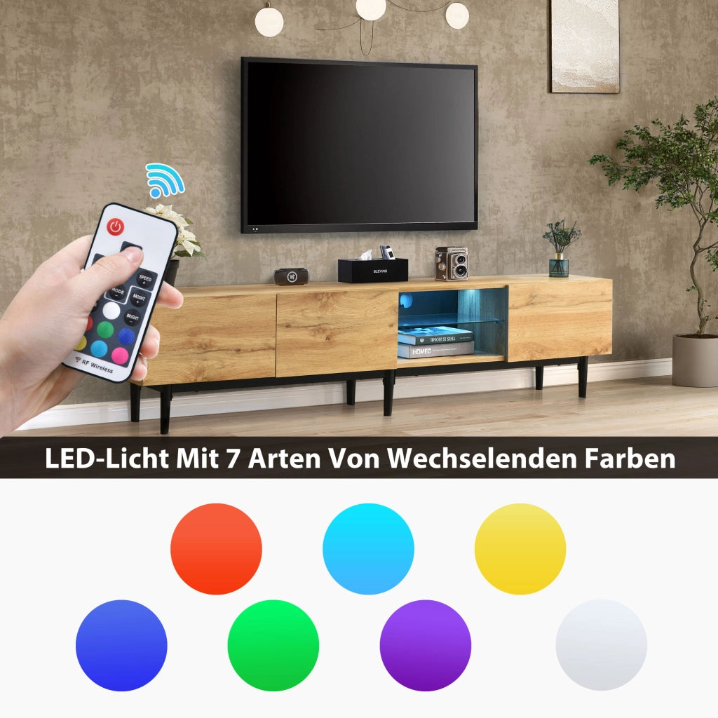 Cassettiera per TV in MDF tonalità Rovere Chiaro 175 cm