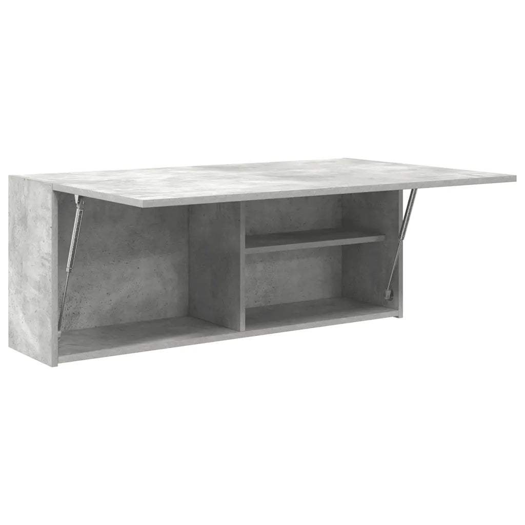 Mobiletto da bagno ergonomico a parete dal design pulito 100 x 25 x 40 cm realizzato in legno composito grigio cemento 02_0051296