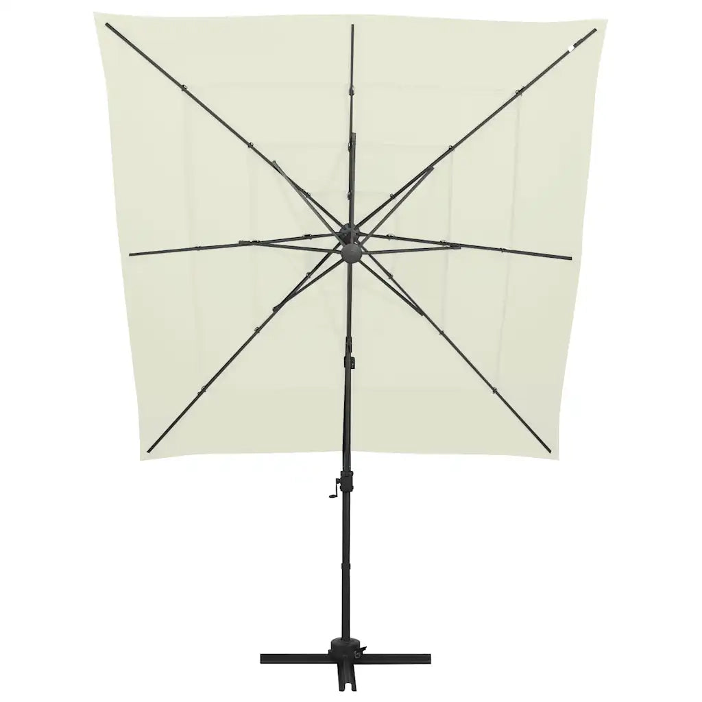Ombrello | Parasolne a Sbalzo 4 Livelli Palo Alluminio 250x250 cm Sabbia